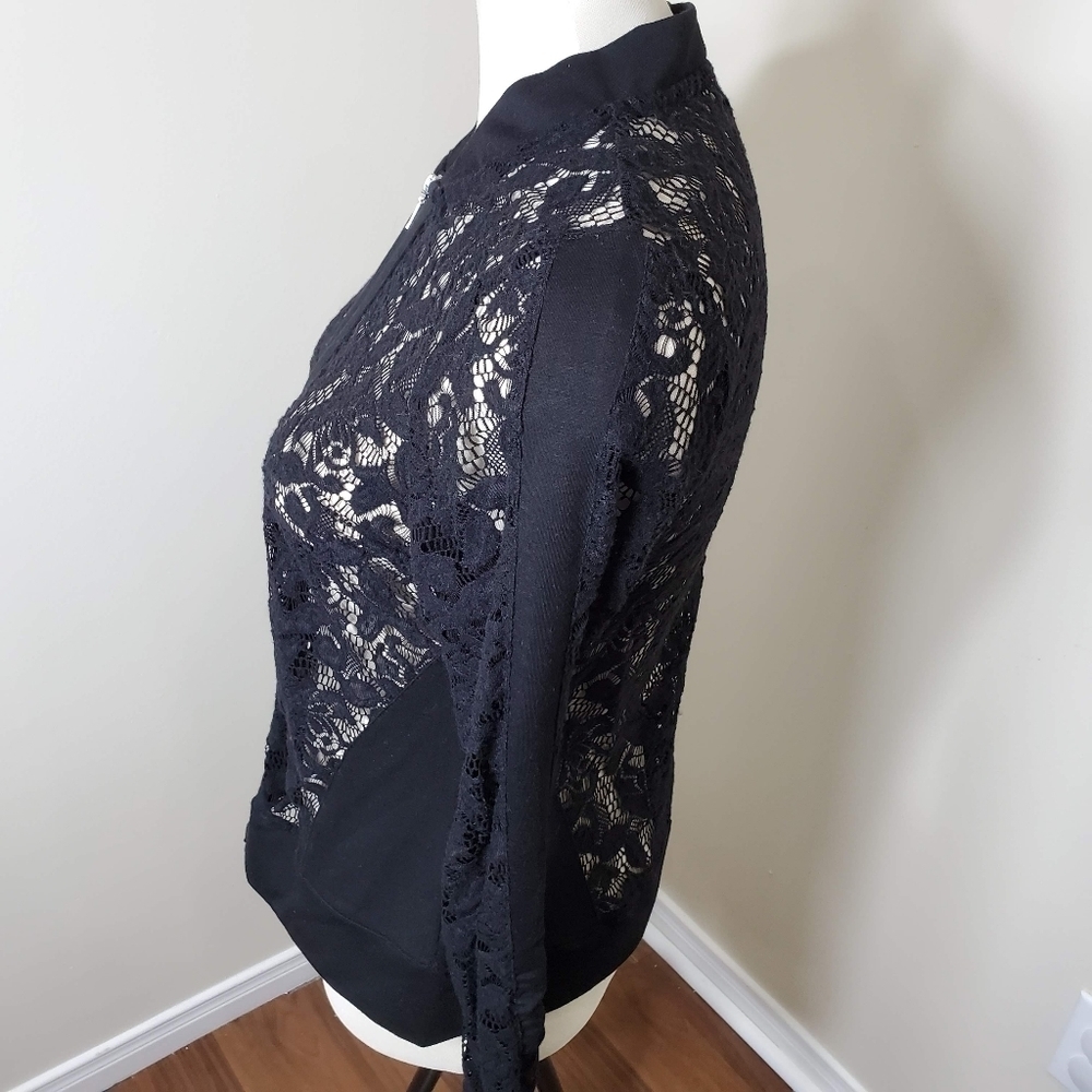 Cleo Zip-Up See Through Lace Jacket Size Small - Picture 4 of 10
